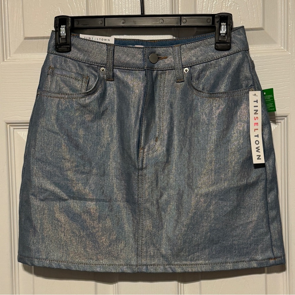 Tinseltown metallic miniskirt